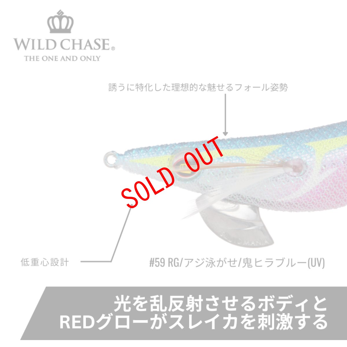 画像2: WILD CHASE 3.5号S/シャローtune(59) RG アジ泳がせ 鬼ヒラブルー UV (2)