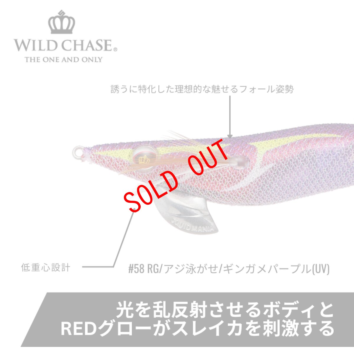 画像2: WILD CHASE 3.5号S/シャローtune(58)RG アジ泳がせ ギンガメパープル UV (2)